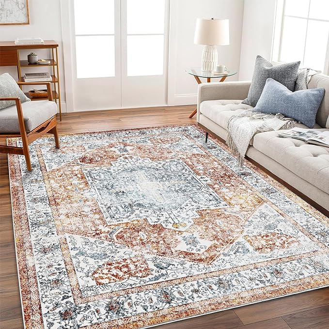 CHAMPLANT 5x7 Washable Area Rug Vintage Traditional Floor Cover Foldable Thin by CHAMPLANT