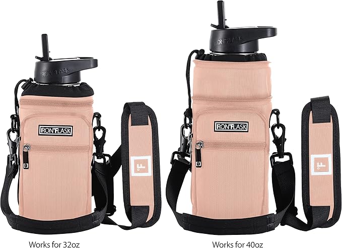 IRON °FLASK Carrier, Holder, Sleeve - Fits Insulated Stainless Steel Sports Water Bottle, Adjustable Shoulder Strap, Holder Bag Case Pouch Cover