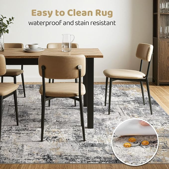 8x10 Area Rugs Living Room: Washable Large Abstract Soft Stain Resistant Indoor - Image 6