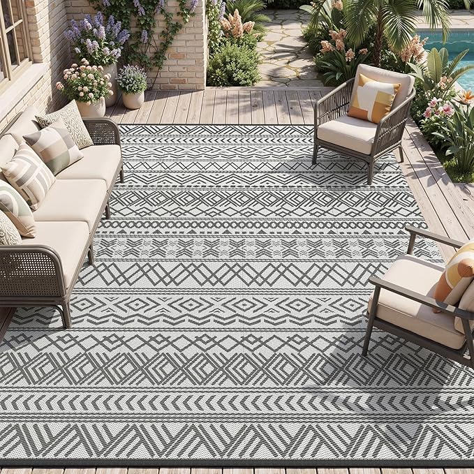 MontVoo Outdoor Rug Carpet Waterproof 5x8 Outdoor Patio Rug Mat Reverisble - Image 7