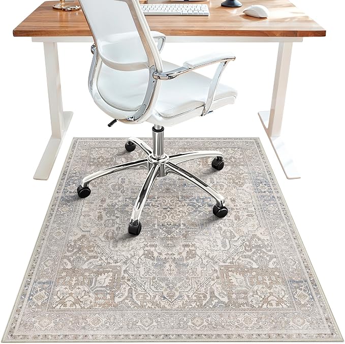 48"x60" Office Chair Mat for Hardwood Tile Floor, Under Desk Carpet Protector by BESBLEE