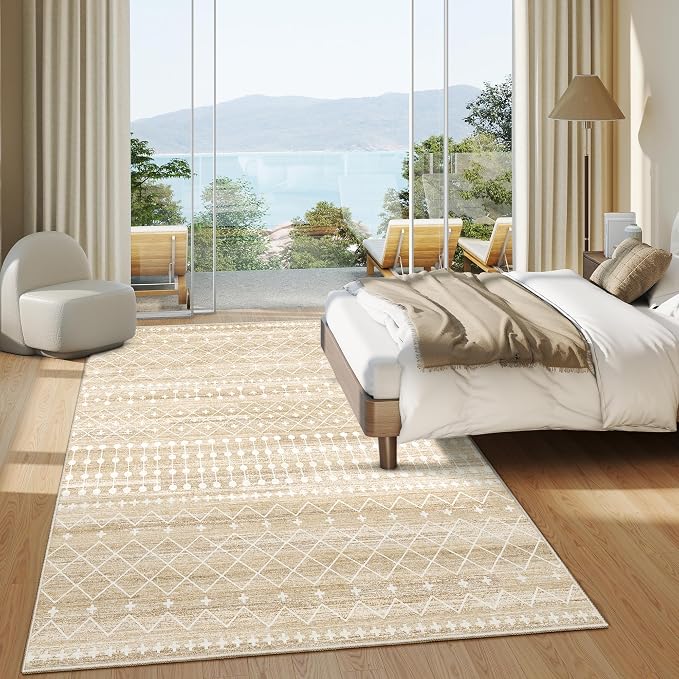 Miukiki 5x7 Area Rug for Living Room Moroccan Washable Rugs Non Slip Indoor - Image 9
