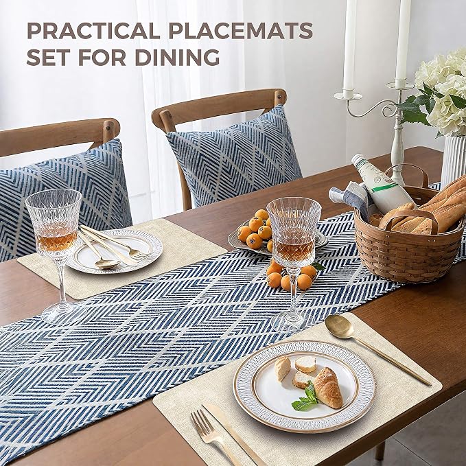 NCUE Vinyl Placemats Set of 8, Heat Resistant, Nonslip Faux Leather Waterproof - Image 5