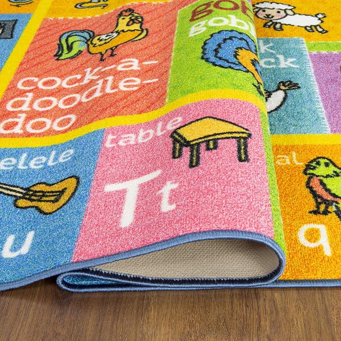 KC Cubs 5x7 ABC Alphabet Animal Sounds Rug – Educational Non-Slip Carpet Play - Image 8