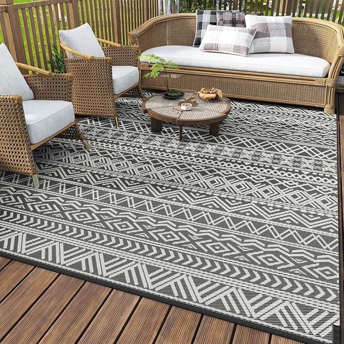 MontVoo Outdoor Rug Carpet Waterproof 9x12 Outdoor Patio Rug Mat Reverisble - Image 7