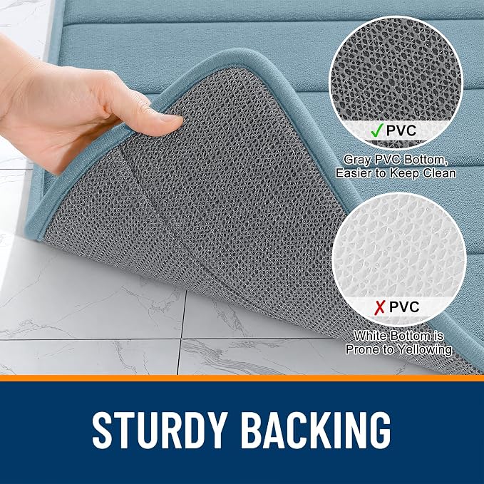 OLANLY Memory Foam Bath Mat 40x32, Super Soft Absorbent Bathroom Rugs, Quick Dry - Image 7