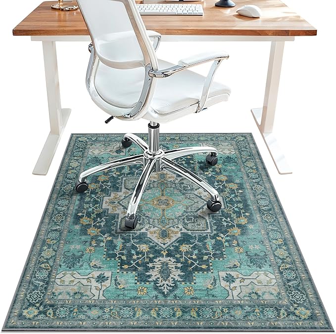 48"x72" Office Chair Mat for Hardwood Tile Floor, Under Desk Carpet Protector by BESBLEE