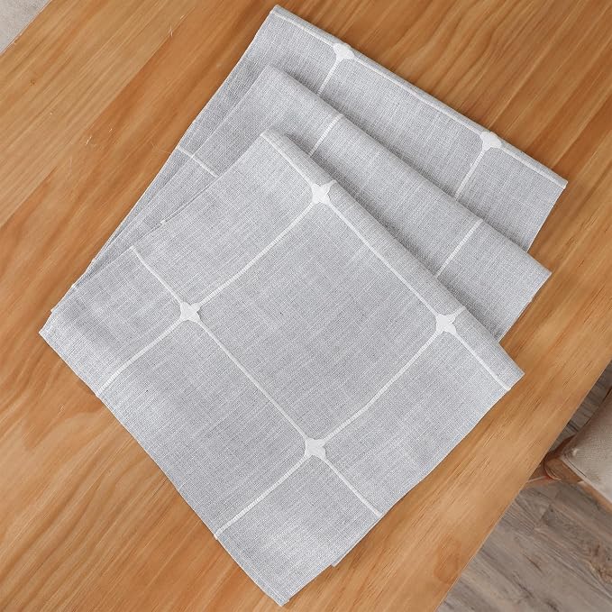 NEWISHER Rustic Embroidered Plaid Cloth Table Runner 72 inches, Farmhouse - Image 6