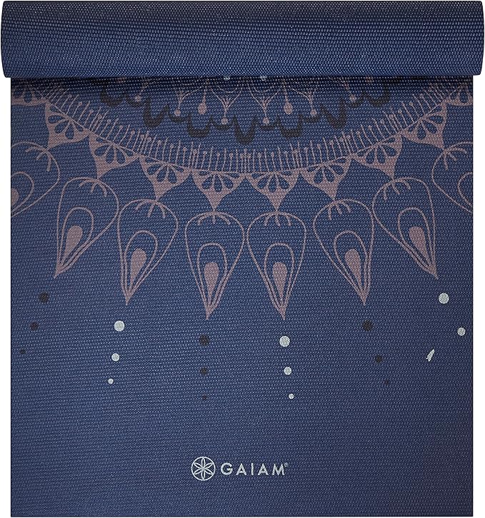 Gaiam Yoga Mat - Premium 6mm Print Extra Thick Non Slip Exercise & Fitness Mat for All Types of Yoga, Pilates & Floor Workouts (68"L x 24"W x 6mm Thick)