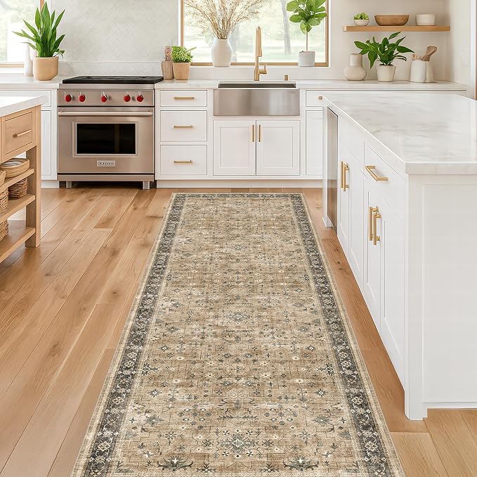 Hazo Haus Natural Taupe Washable 3x12 Extra Long Hallway Runner Rug, Washable - Image 3