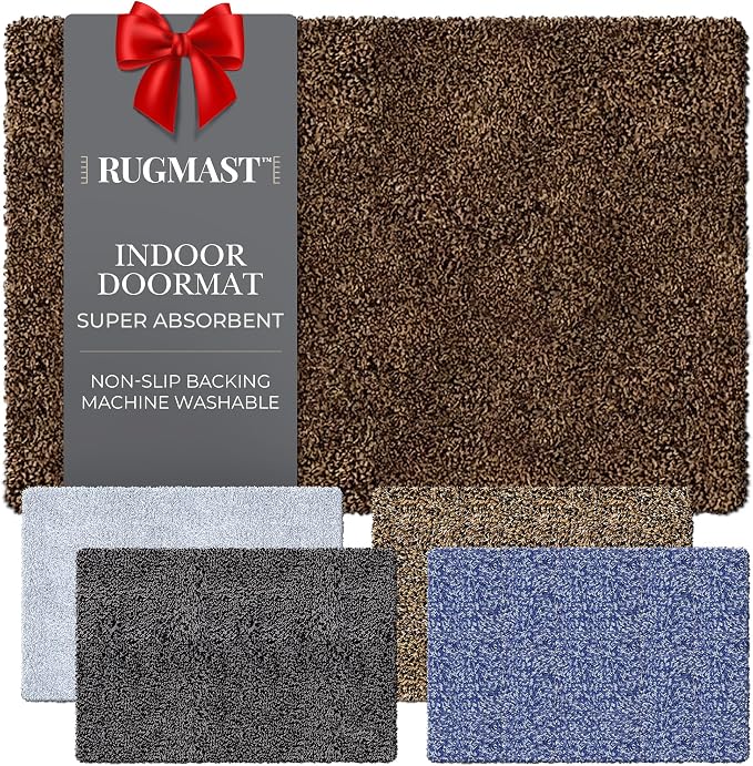Premium Microfiber Indoor Door Mat – 36"x60" Washable Entry Mat, Waterproof by RugMast