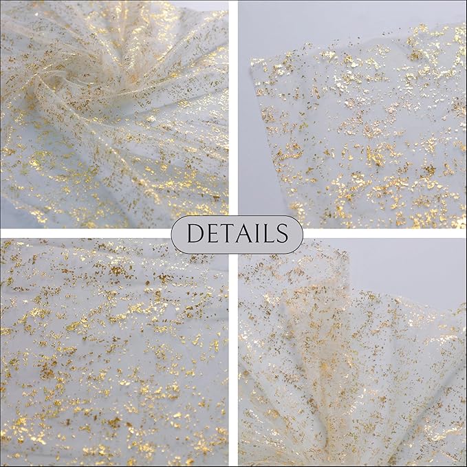 Snowkingdom 10 Ft Gold Table Runner, Sheer Gauze Chiffon Tulle Cheesecloth - Image 4