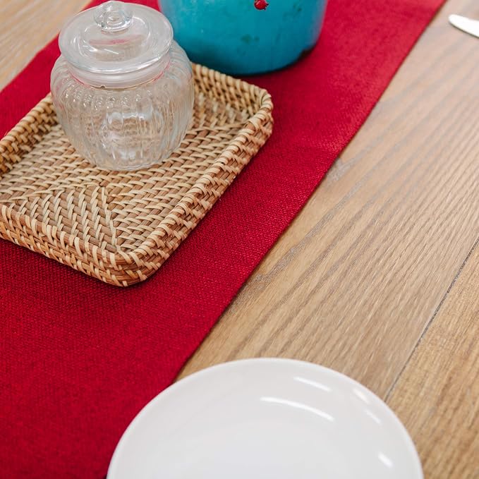 Soft Caddice Faux Linen Table Runner 2 Side - Image 3