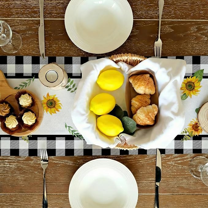Sunflower Summer Table Runner 13x72 Inch, Kitchen Dining Table Decoration - Image 5