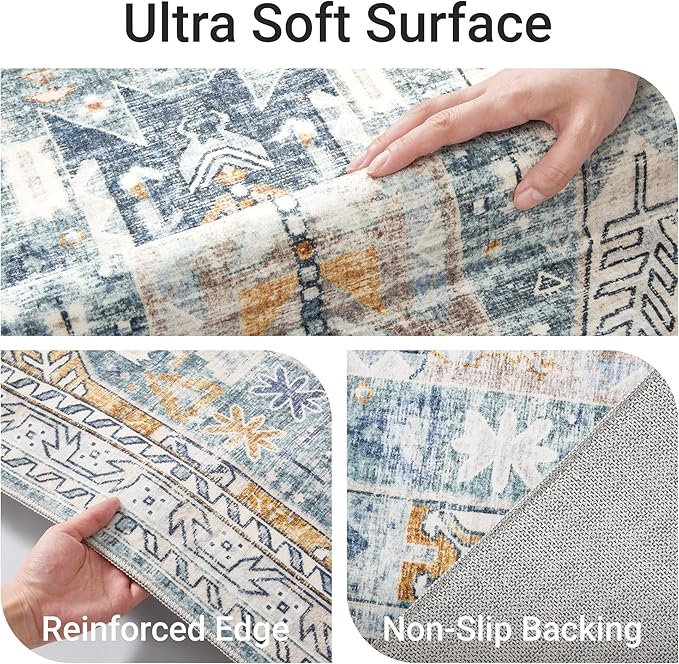 befbee 5x7 Area Rugs for Living Room, Stain Resistant Washable Rug, Non-Slip - Image 3