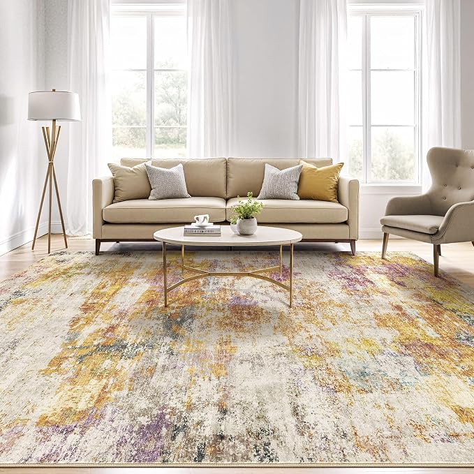 6x9 Area Rugs Living Room: Washable Large Abstract Modern Soft Stain Resistant - Image 5