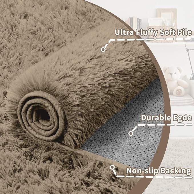 4x6 Area Rug for Living Room: Ultra Soft Fluffy Rug Modern Large Thicked Shag - Image 7