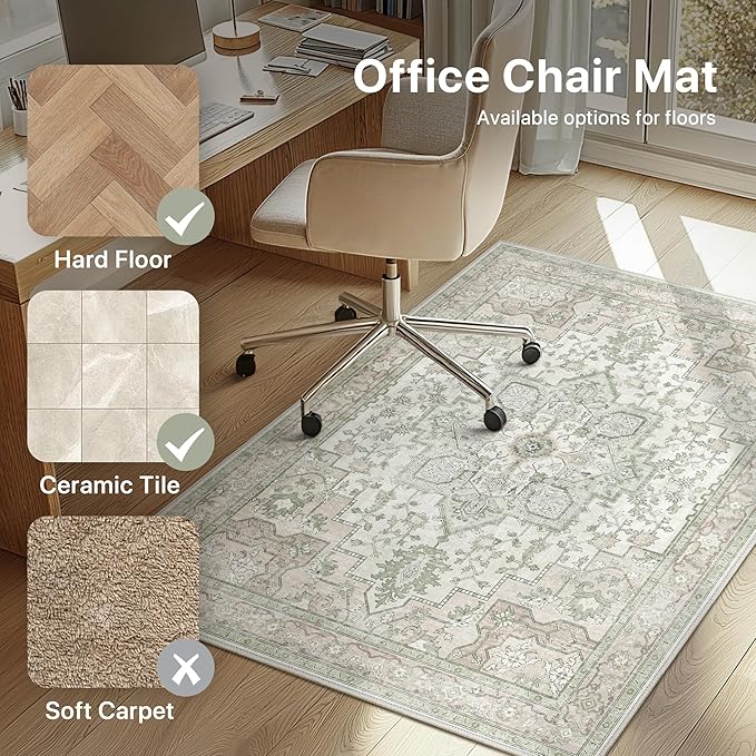 36"x60" Office Chair Mat for Hardwood Tile Floor, Under Desk Carpet Protector - Image 3