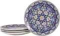 Bico Mandala Kaleidoscope Salad Plates Set of 4, 8.75 Inch Ceramic Dessert by Bico