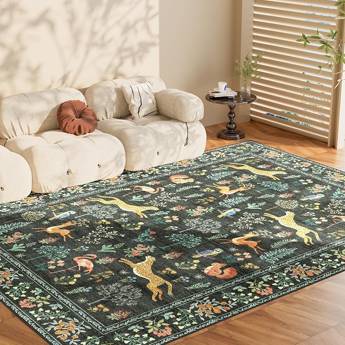 DUKINO 6x9 Rug, Washable Animal Living Room Rug - Image 8