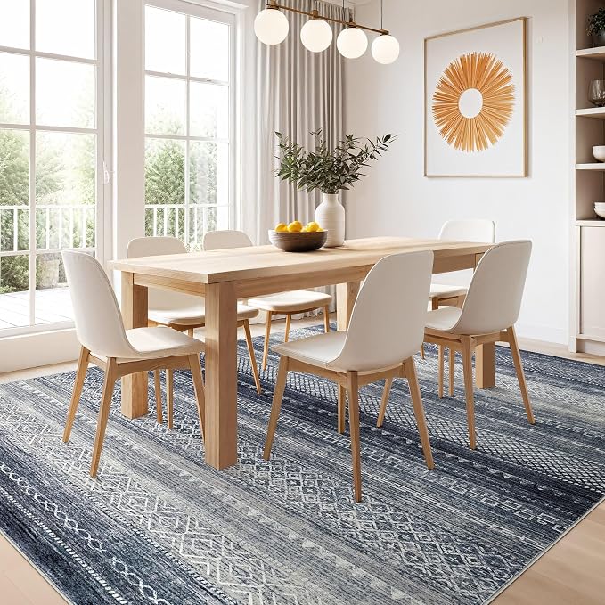 Nakagishi 10x14 Area Rugs Living Room: Washable Boho Large Neutral Modern Soft - Image 7