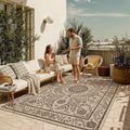 HUGEAR 5x7 Vintage Jute Outdoor Indoor Rug Washable Linen Textured Weave High by HUGEAR