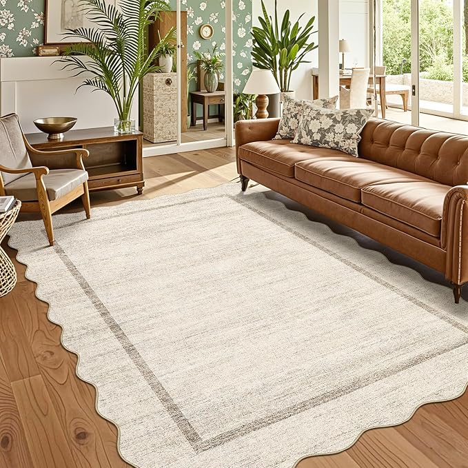 GarveeHome Scalloped Large Living Room Area Rug 6x9 - Image 2