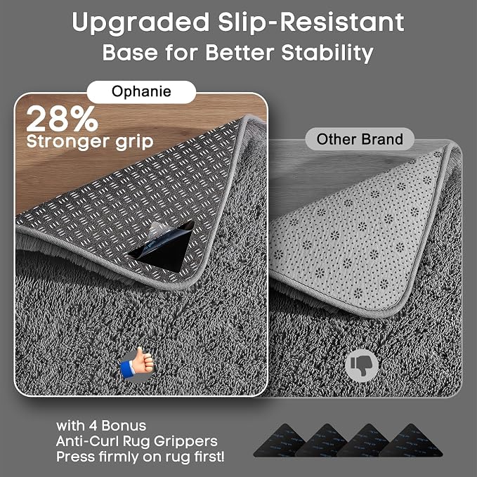 Ophanie 2x10 Runner Rug for Hallway, Upgrade Non-Slip Fluffy Soft Bedside Rugs - Image 4