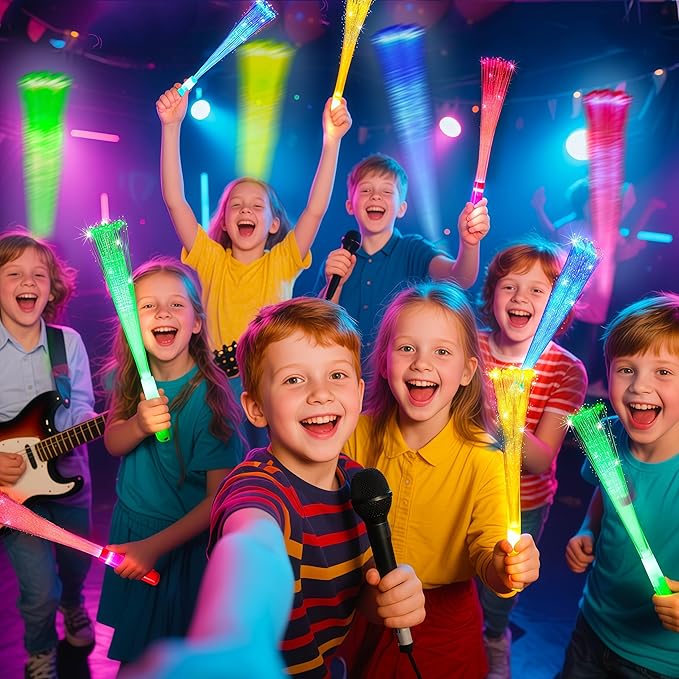 OceanWings Glow Fiber Optic Wands,Halloween Glow Sticks Bulk Party Pack,Glow in the dark Party Supplies Favor Flashing Light Up Sticks for Birthday Holiday Party Wedding Halloween Christmas(72)