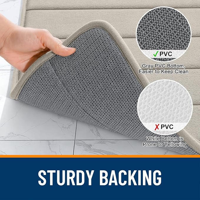 OLANLY Memory Foam Bath Mat 44x32, Super Soft Absorbent Bathroom Rugs, Quick Dry - Image 7