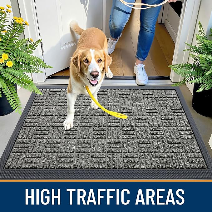 OLANLY Front Door Mat Outside Entrance 35x23, Heavy Duty Sturdy Natural Rubber - Image 6