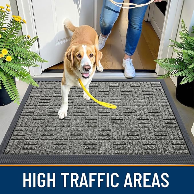 OLANLY Front Door Mat Outside Entrance 59x23, Heavy Duty Sturdy Natural Rubber - Image 6