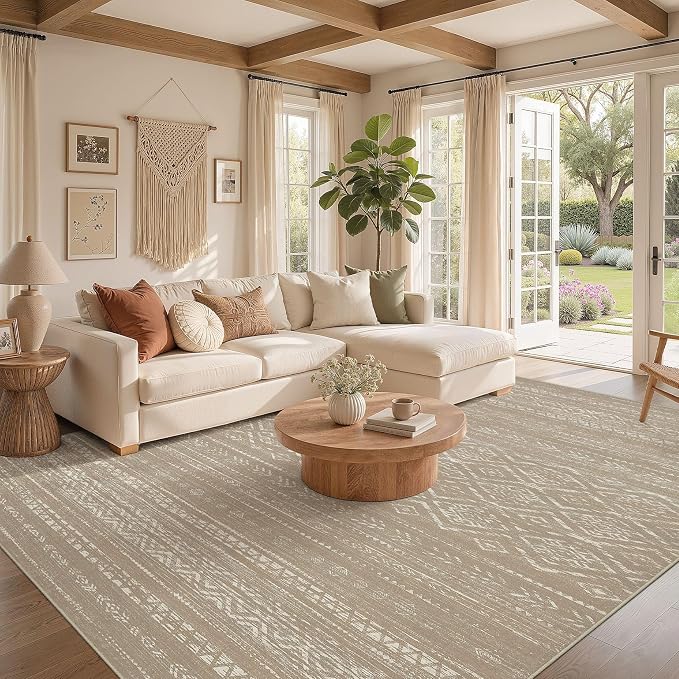 Nakagishi Area Rug Living Room Rugs: 7x9 Large Soft Machine Washable Boho - Image 2