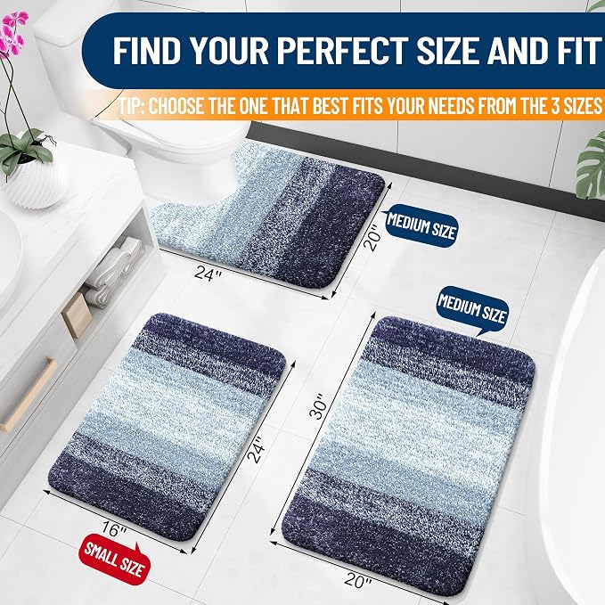 OLANLY Bathroom Runner Rugs Mat 47x20, Extra Soft Absorbent Microfiber Bath Rugs - Image 2