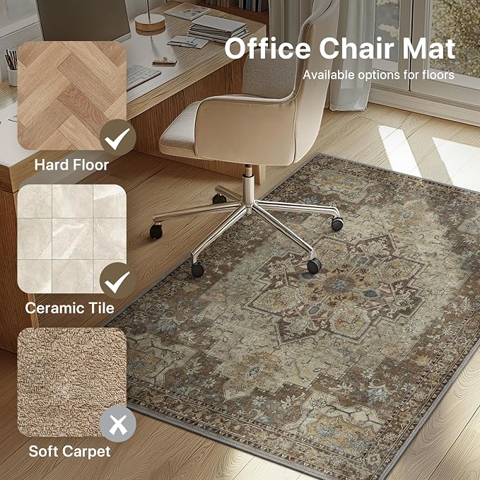36"x48" Office Chair Mat for Hardwood Tile Floor, Under Desk Carpet Protector - Image 3