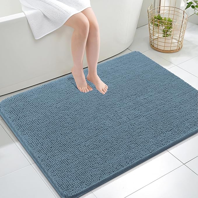 OLANLY Large Bathroom Rugs 40x32, Extra Soft Absorbent Chenille Bath Rugs by OLANLY