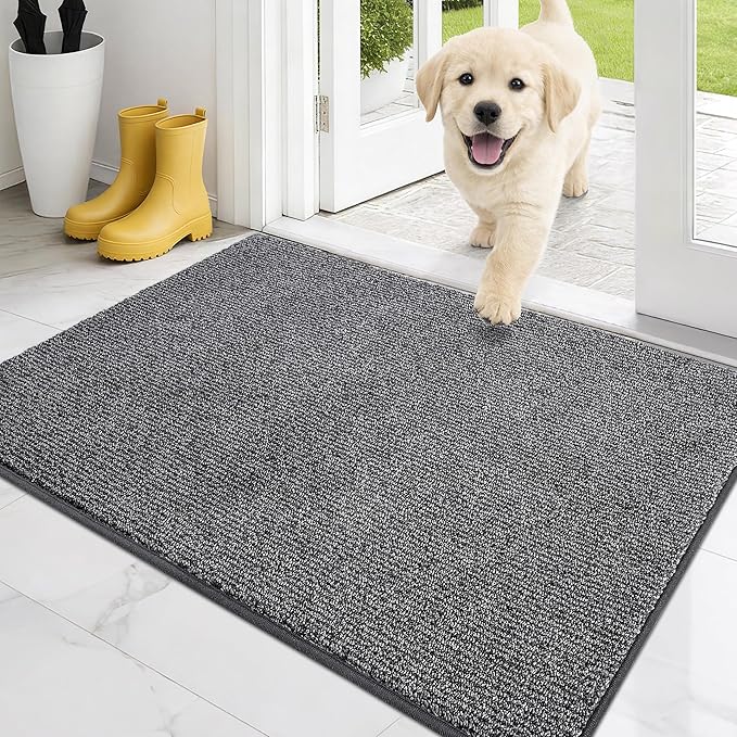 PURRUGS Dirt Trapping Door Mat 24" x 35.5", Non-Slip Machine Washable Entry Rug by PURRUGS