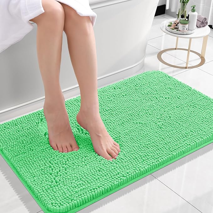 OLANLY Small Bathroom Rugs 24x16, Extra Soft Absorbent Chenille Bath Rugs by OLANLY