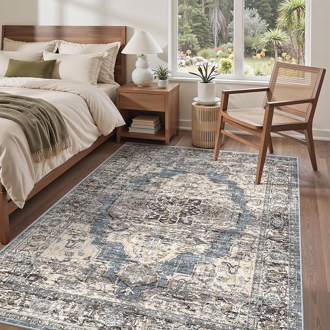 befbee 5x7 Area Rugs for Living Room, Stain Resistant Neutral Washable Rugs for - Image 7