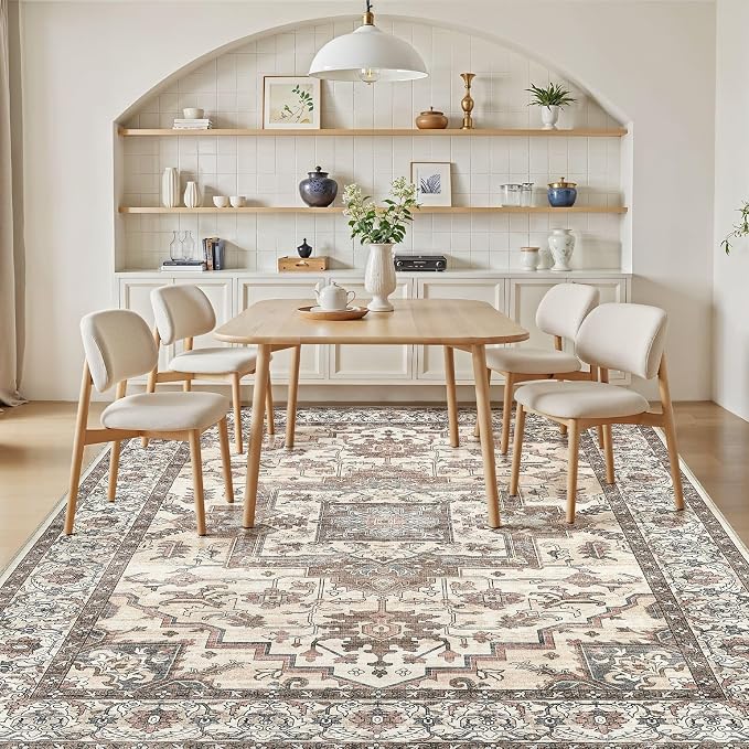 7x9 Area Rugs Living Room: Washable Vintage Rug Large Non-Slip Stain Resistant - Image 6