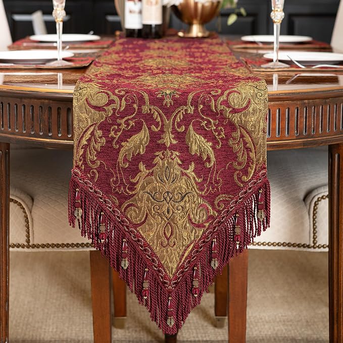 Loom and Mill Luxury Vintage Chenille Table Runner 90 Inches Long, 13x90 inch by LoomandMill