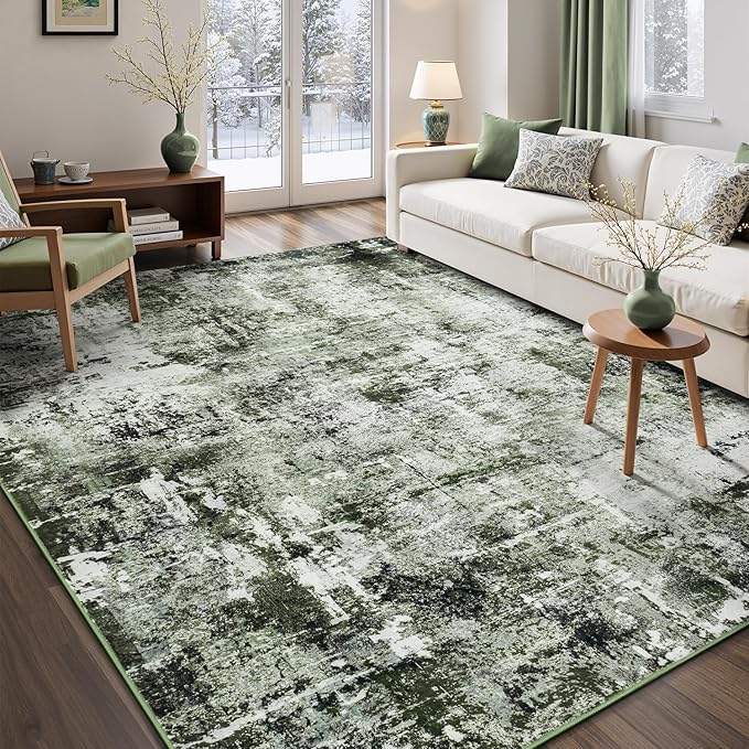 Rugflix 5x7 Area Rugs for Living Room, Washable Large Rug Stain-Resistant Low by RugflixAreaRugs