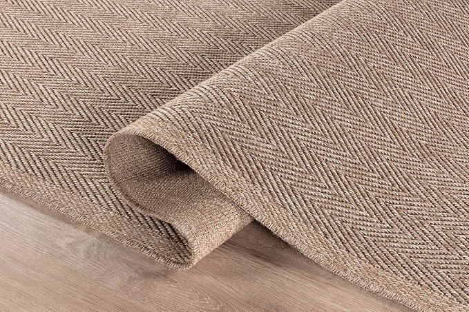 CAMILSON Easy Jute Round Rug 4ft Indoor Outdoor Natural Color Fiber Area Rugs - Image 3