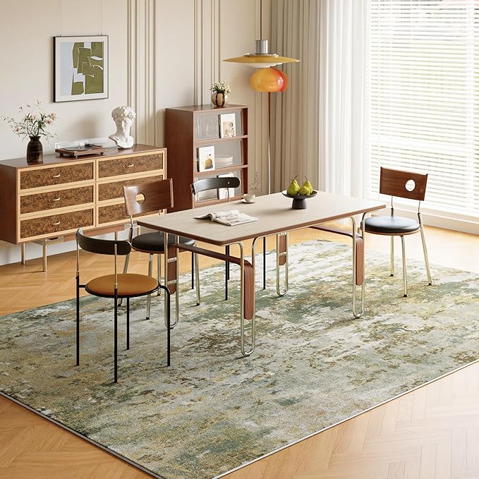 Green Washable Rug 6x9 Area Rugs - Image 3