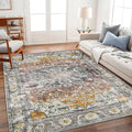 CHAMPLANT Area Rug 5x7 Washable Rug Brown Vintage Traditional Floor Cover by CHAMPLANT