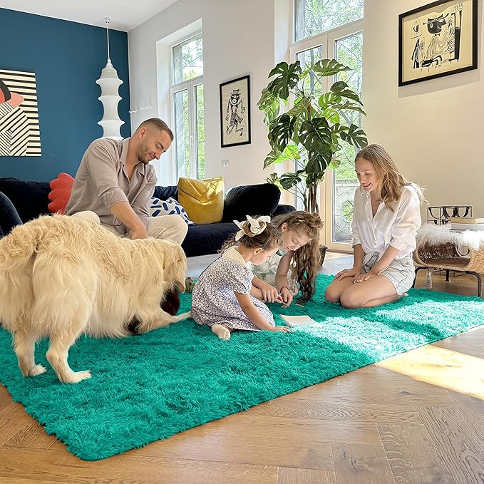 OLANLY 2x3 Machine Washable Small Bedside Rug, Soft Fluffy Shaggy Entryway - Image 6