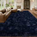 Navy Blue Rug for Living Room, 8x10 Large Fluffy Rugs for Bedroom, Soft Carpet by MUGORN