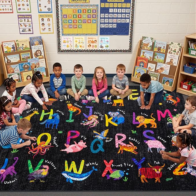 6x9 ABC Classroom Rug for Kids Playroom, Alphabet Rug by Unknown