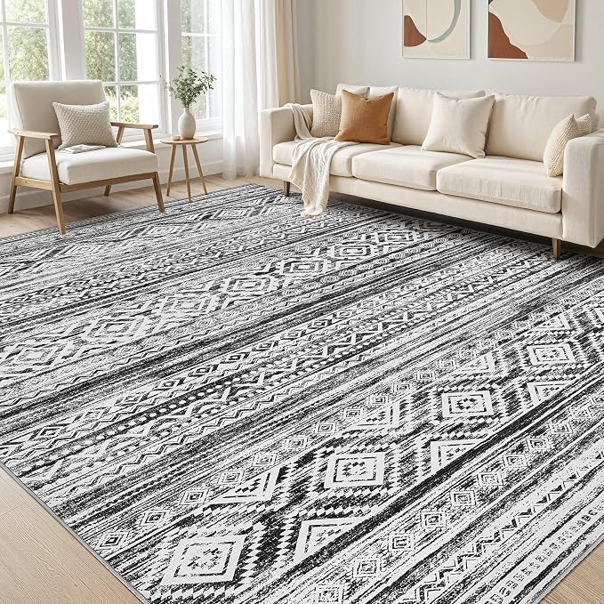 cotiled 10x12 Area Rugs Living Room Rug: Washable Boho Rugs by COTILED