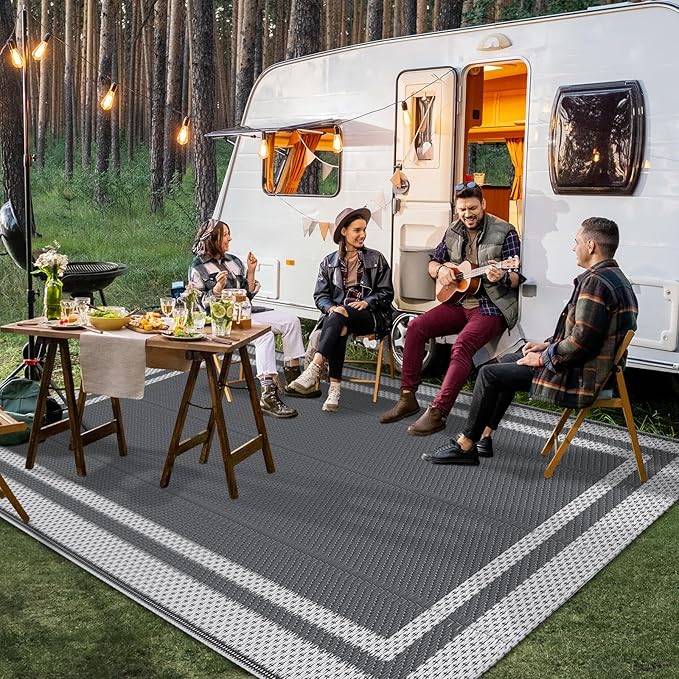 HappyTrends Outdoor Rug Reversible Portable Plastic Straw Camping Rugs - Image 3